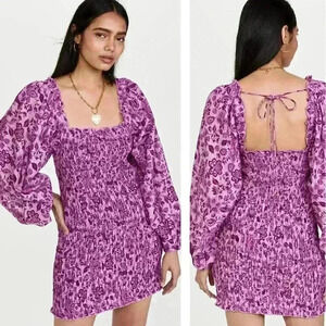 NWT Free People Smock It To Me Mini Dress Azalea